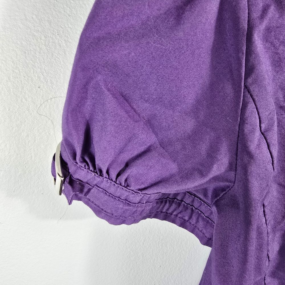 Apt. 9 Deep Purple Puff-Sleeve Button-Down Shirt Size Pm - Picture 10 of 11